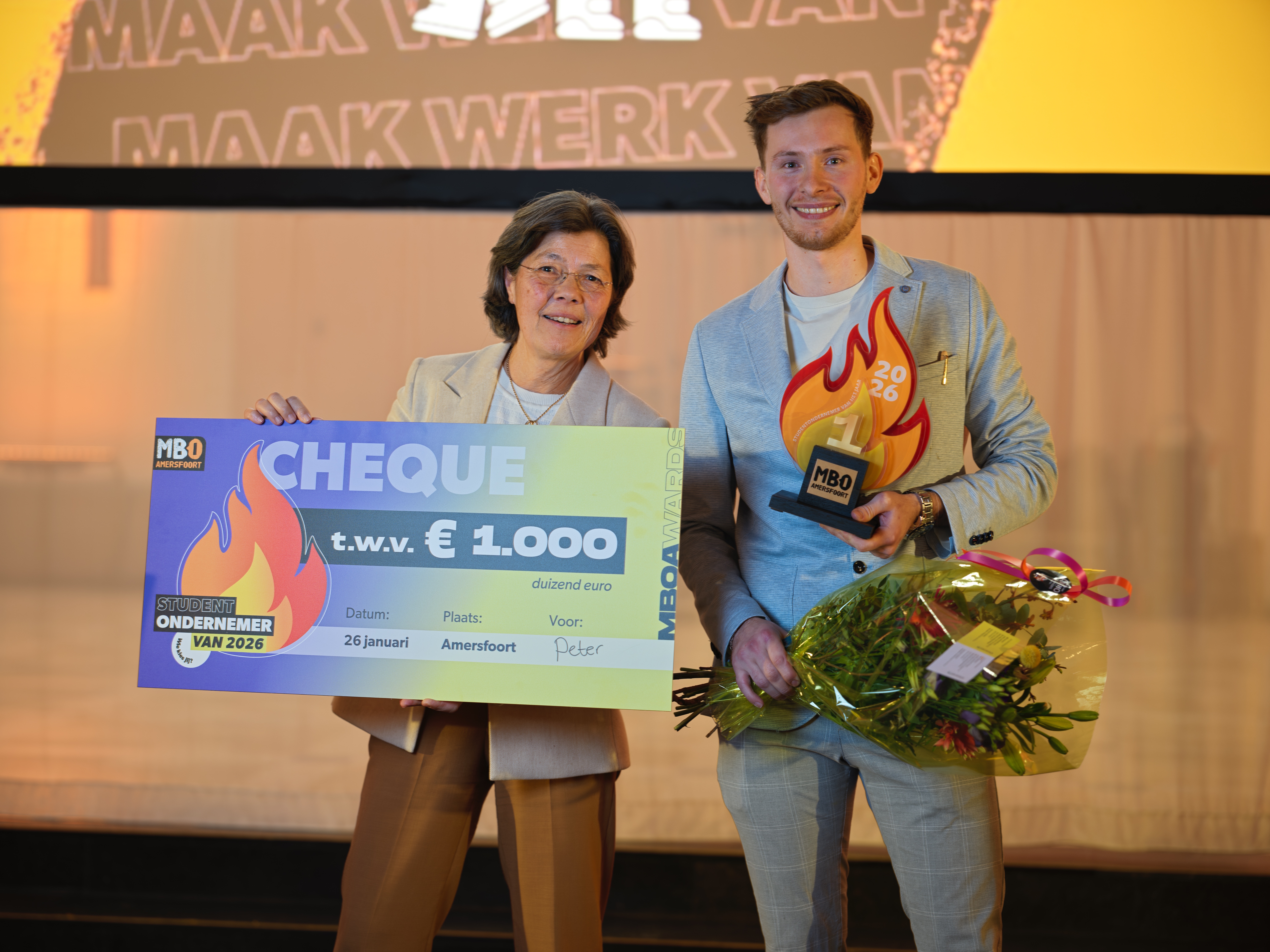 Peter Van De Wolfshaar Wint Studentenondernemersverkiezing MBO Amersfoort 2026