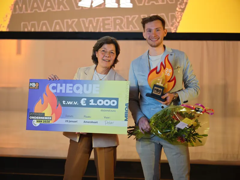 Peter Van De Wolfshaar Wint Studentenondernemersverkiezing MBO Amersfoort 2026